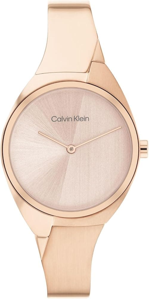 Calvin Klein Women's Quartz Stainless Steel Case and Bangle Bracelet Watch, Color: Carnation Gold (Model: 25200236), carnation on Amazon.ae - Price Tracker