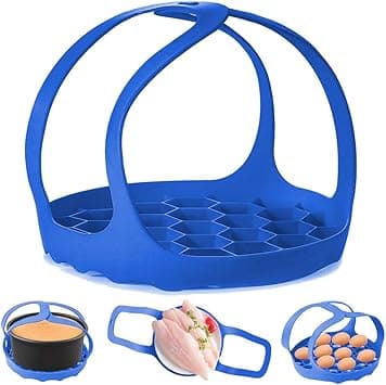Pressure Cooker Sling, Silicone Bakeware Sling for 6 Qt/8 Qt Instant Pot, Ninja Foodi and Multi-function Cooker Anti-scalding Bakeware Lifter Steamer Rack, BPA-Free Silicone Egg Steamer Rack (Blue) on Amazon.ae - Price Tracker