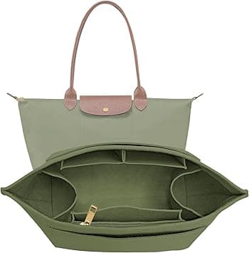 Purse Organizer Insert for Longchamp Le Pliage L Handbag Insert Felt Long Champ Tote Bag Organizer Insert with Cup (Green, Large) on Amazon.ae - Price Tracker