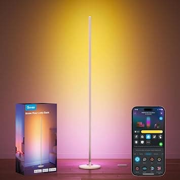 Govee RGBIC Floor Lamp Basic, 1000lm LED Corner Lamp, Champagne - متتبع أسعار Amazon.sa