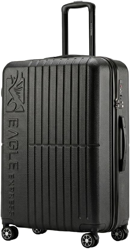 Aura 24 Inch Check-In Suitcase Black, ABS Hard Shell Travel Trolley Bag with Scratch Resistant Shell, Silent Spinner Wheels, Anti-Theft Zipper and 2 Year Warranty on Amazon - Best Deal Finder