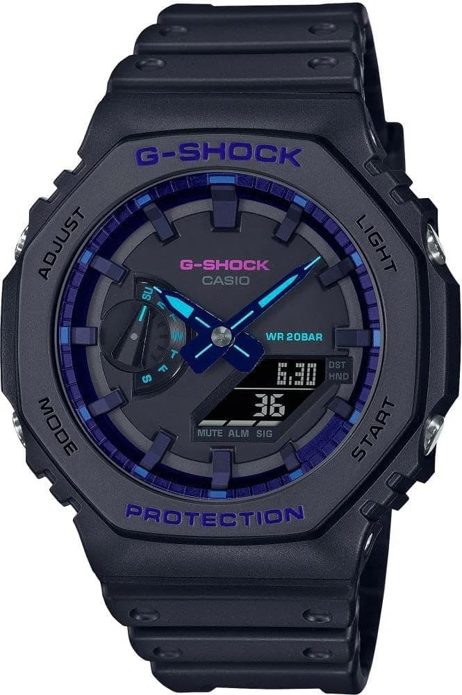 G Shock Men's Ga2100 Virtual Blue Series Watch Lace Glass Blue, Blue, One Size, strap on Amazon.ae - Price Tracker