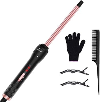 Professional 1/2 Inch Curling Iron, Tiny Curling Wand for Short & Long Hair, Small Ceramic Barrel Curling Iron Wand with 2 Temperature, Include Heat Protective Glove & 2 Clips on Amazon.ae - Price Tracker