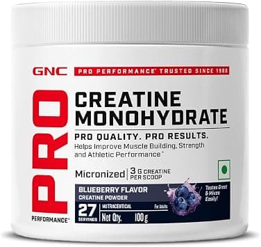 GNC Pro Performance Pure Micronized Creatine Monohydrate | 100 gm | Blueberry | Instantized | Fuels Muscles | Increase Muscle Mass | Rapid Absorption | Lab Tested | Boosts Athletic Performance | Impo على Amazon.ae - متتبع الأسعار