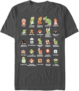 Nintendo mens Pixel Cast T-Shirt - Best Deal Finder
