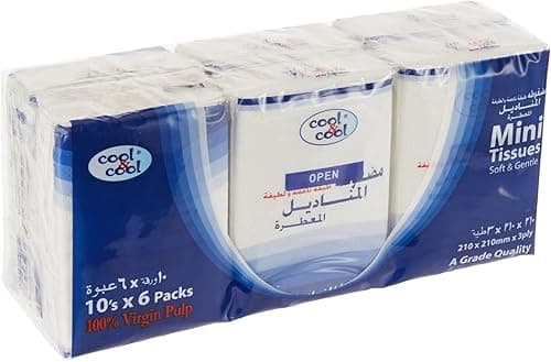 Cool & Cool Compact Pack Mini Tissues, 10 Tissues, 6 Box on Amazon.ae - Price Tracker