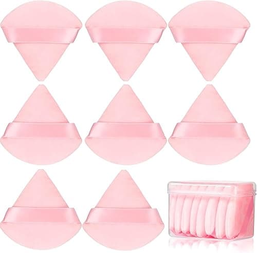 8 Pcs Cotton Powder Puff Face, Triangle super soft for Both dry and wet Makeup Setting, Loose and Body Powder,Foundation,Cream or Liquid Application, Soft Multi Purpose Cosmetic Applicator Puff(Pink) on Amazon.ae - Price Tracker