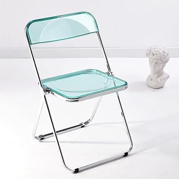 Clear Acrylic Folding Chair with Steel Chrome Frame, Luxury Transparent Foldable Chair for Dining, Makeup, Home, Office, Party & Events Indoor and Outdoor (Green) on Amazon.ae - Price Tracker