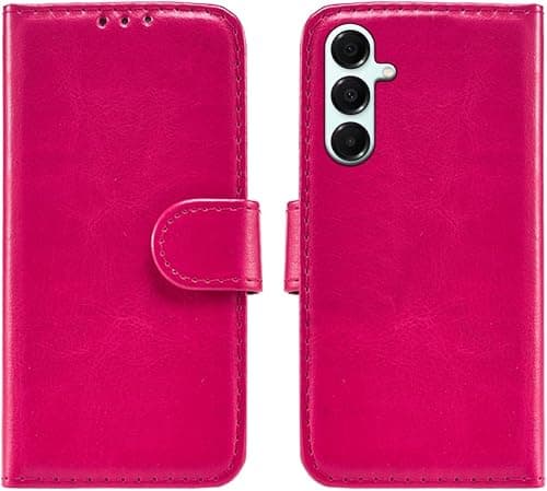 MAU Case for Samsung Galaxy A17 5G Phone Case, Pink PU Leather Flip Wallet Phone Stand Case Cover with 2 Slot Card Holder and Magnetic Closure for Samsung Galaxy A17 5G Case - (Pink) on Amazon.ae - Price Tracker