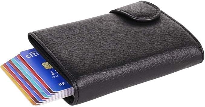 Men's Wallet - RFID Genuine Leather Slim Trifold with Bill pocket and 10 Card Slots by Giftology Black (Black) on Amazon.ae - Price Tracker