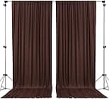 AK TRADING CO. 10 feet x 10 feet Black Polyester Backdrop Drapes Curtains Panels with Rod Pockets - Wedding Ceremony Party Home Window Decorations - Best Deal Finder
