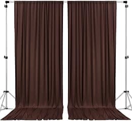 AK TRADING CO. 10 feet x 10 feet Black Polyester Backdrop Drapes Curtains Panels with Rod Pockets - Wedding Ceremony Party Home Window Decorations - Best Deal Finder