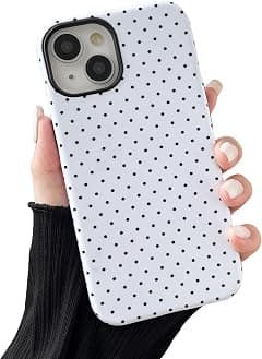 Compatible with iPhone 15 Case, Fashion Cute Polka Dot Pattern Aesthetic Design for Women, Soft TPU and Hard Back Shockproof Phone Case for iPhone 15 6.1 inch, White - Amazon.ae Price Tracker