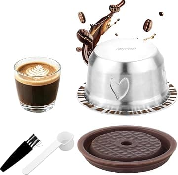 Reusable Pods Compatible with Nespresso Vertuo 80ml/150ml/230ml Stainless Steel Coffee Capsule Set with Accessories (150ML) on Amazon.ae - Price Tracker