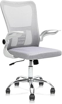 Multi Home Furniture White Mesh Office Chair – Swivel Desk Chair with Lumbar Support, Flip-Up Arm & Chrome Base – Ergonomic Chair Adjustable Computer Chair for Home Office, Study, Gaming & Workstation على Amazon.ae - متتبع الأسعار