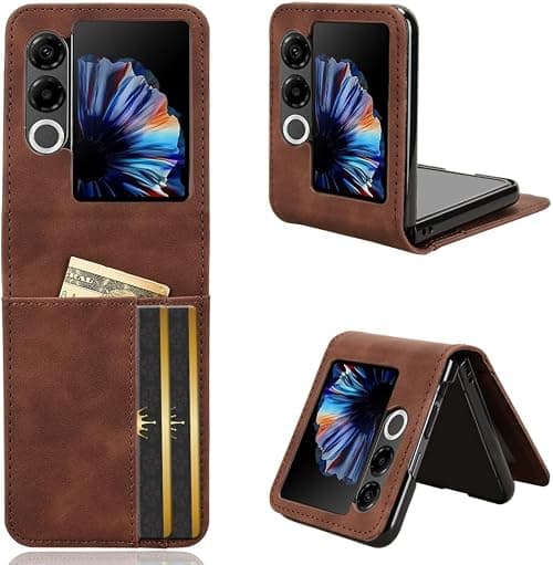ZTE Nubia Flip 2 Case [Card Slot] [Practical Case] Compatible with ZTE Nubia Flip 2 Smartphone (Brown) on Amazon.ae - Price Tracker