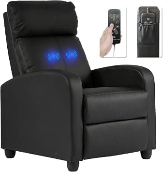 Recliner Chair for Living Room Massage Recliner Sofa Reading Chair Winback Single Sofa Home Theater Seating Modern Reclining Chair Easy Lounge with PU Leather Padded Seat Backrest على Amazon.ae - متتبع الأسعار