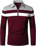YTD Men's Long Sleeve Polo Shirts Quarter-Zip Casual Slim Fit Lapel Neck Basic Designed Cotton Shirts - Best Deal Finder