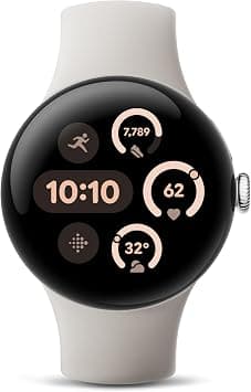 Google Pixel Watch 3 (41mm) Latest Model - Android Smartwatch, Heart Rate Tracking, Fitbit Advanced Running, Fitness Insights, 24-Hour Battery - Polished Silver Aluminum Case - Porcelain Band - Wi-Fi على Amazon.ae - متتبع الأسعار