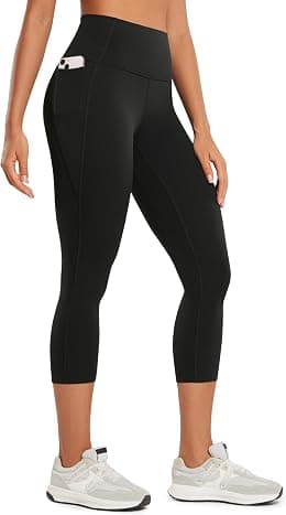 CRZ YOGA Womens Butterluxe Workout Capri Leggings with Pockets 21 Inches - High Waisted Gym Athletic Crop Yoga - Best Deal Finder