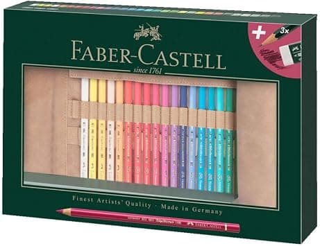 Faber-Castell 110030 Polychromos Coloured Pencils Set of 30 with Leather Pencil Roll and Accessories Waterproof Shatterproof for Professionals and Hobby Artists - Amazon.ae Price Tracker