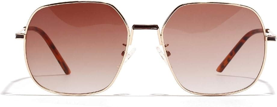 Multicolored Literary Fashion Sunglasses Alloy Frame Modified Face Sunglasses for Women (Color : TEA) on Amazon.ae - Price Tracker