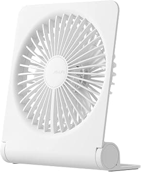 JISULIFE Small Desk Fan, Portable USB Rechargeable Fan, 160° Tilt Folding Personal Mini Fan with 4500mAh Battery, Strong Wind, Ultra Quiet, 4 Speed Modes for Office, Home, Camping (White) على Amazon.ae - متتبع الأسعار