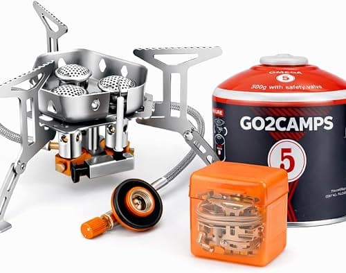 GO2CAMPS Premium High Power 6000W Mini Camping Stove with Triple-Core Burner | Heavy Duty Stainless Steel Portable Gas Stove, Fast Heating Foldable Outdoor Cooker for Camping, Backpacking, BBQ &Travel on Amazon.ae - Price Tracker