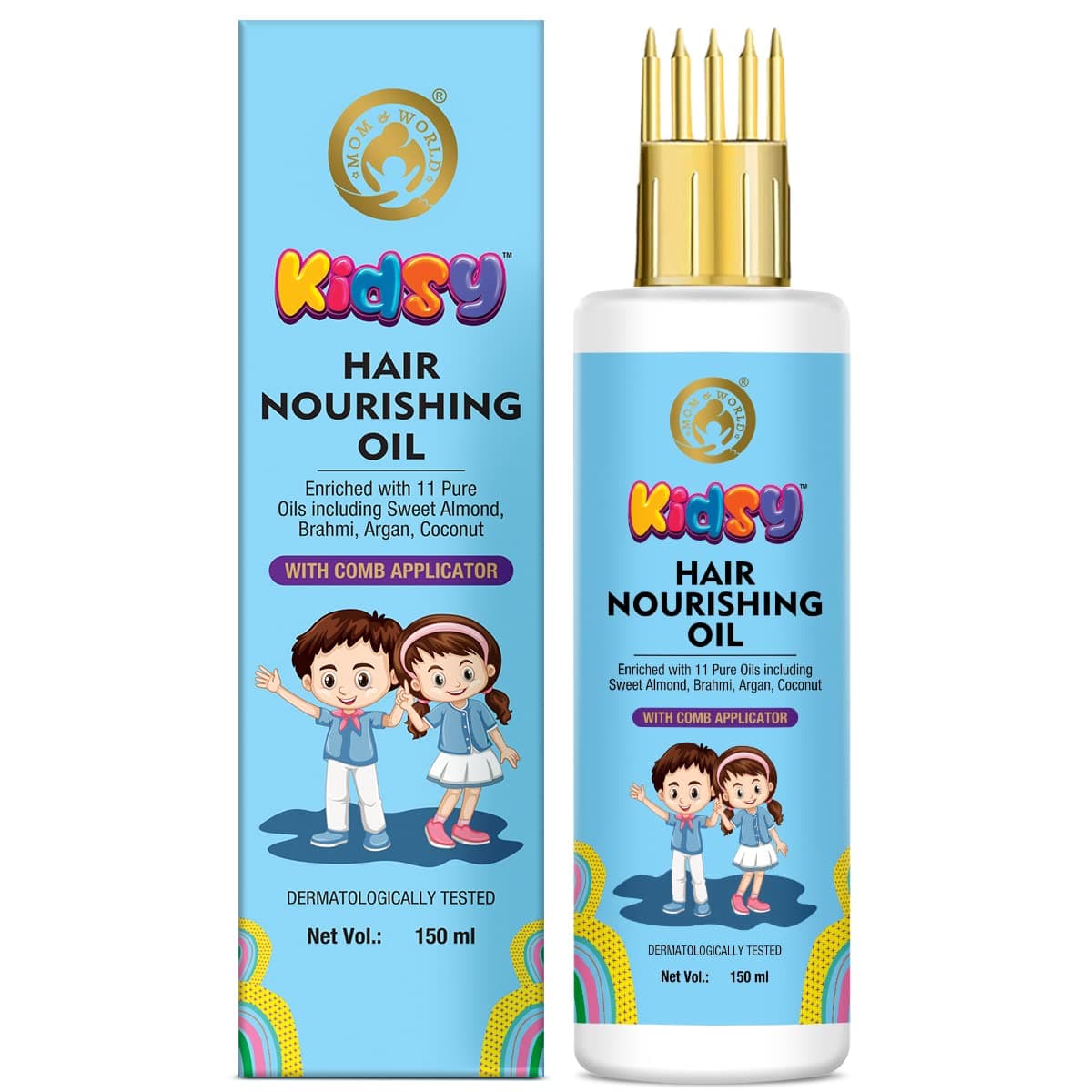 Mom & World Kidsy Hair Nourishing Oil With Comb Applicator for Kids, Dermatologically Tested, Enriched With 11 Pure Oils, 150ml on Amazon.ae - Price Tracker