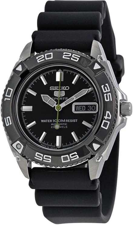 Seiko 5 Men's Black Dial Rubber Automatic Watch - Snzb23J2, Analog Display on Amazon.ae - Price Tracker
