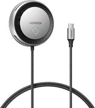 UGREEN Magflow Pro 25W-Qi2 Wireless Charger Pad, MagSafe-Compatible with Triple Cooling Technology Fast Charging Stand, Wireless charging Station for iPhone 17/16/15/14/13/12, AirPods 4/3/2/Pro 2/3 | Cooling Fan, On/Off Control, Fast Charging Pad for iPhone 12-17 Series, AirPods and More, Adapter Not Included on Amazon.ae - Price Tracker