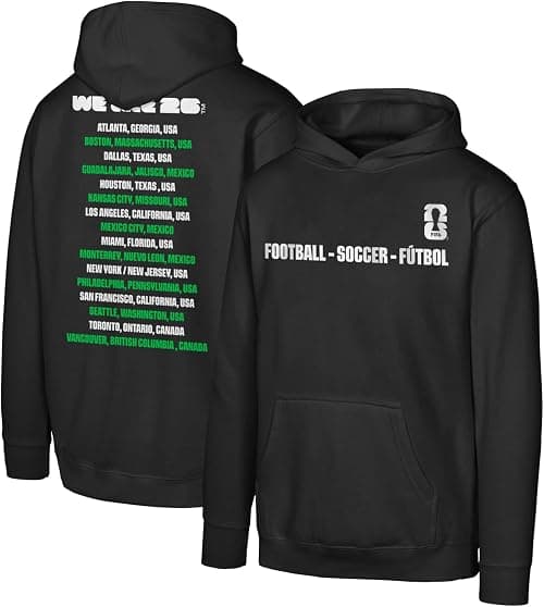 Outerstuff FIFA World Cup 2026 Men's Official Football Soccer Futbol Host City Fleece Lined Pullover Hoodie Sweastshirt on Amazon.ae - Price Tracker