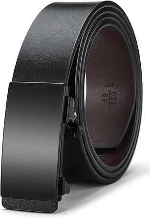 Oyifan Black Belt Men, Genuine Leather Dress Designer Belts for men, Fashion Slide Ratchet Click Casual Mens Belt for Jeans on Amazon.ae - Price Tracker