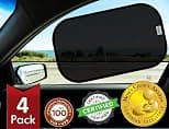 kinder Fluff Car Side Window Sun Shade for Baby (4 Pack)- The Only Certified Sunshade Proven to Block over 99% UV Rays 100 SPF for Maximum Sun Protection for Kids & Pets easy fit on cars, truck, SUV - Best Deal Finder
