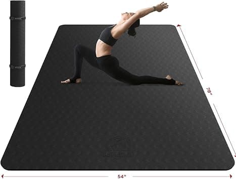 HAPBEAR Extra Large Yoga Mat - 183cm×122cm/198x137cm×6mm, Non-Slip, Durable, Eco-Friendly, Thick Wide Exercise Mat for Home Workouts, Yoga, Pilates, Stretching, Meditation - دليلك لأفضل العروض