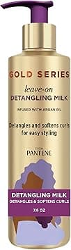 Pantene Gold Series Detangling Milk Hair Treatment for Curly Hair, Natural and Textured Hair, 7.6 Fl Oz Leave-On Hair Detangler Infused with Rich Argan Oil, Dye and Sulfate Free Formula on Amazon.ae - Price Tracker