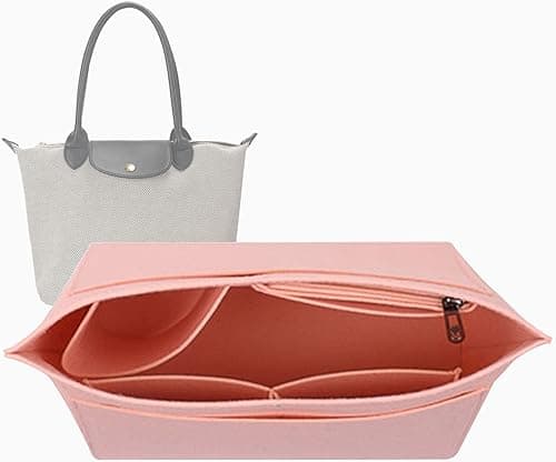 Lckaey tote bag organizer insert for Longchamp le pliage large tote insert felt purse zipper bag organizer 1028pink-S on Amazon.ae - Price Tracker