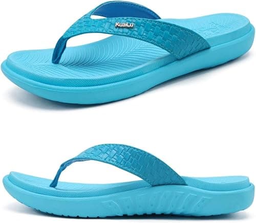 KuaiLu Womens Flip Flops Ladies Yoga Mat Comfortable Walking Thong Sandals With Plantar Fasciitis Arch Support Slip On Indoor Outdoor على Amazon.ae - متتبع الأسعار