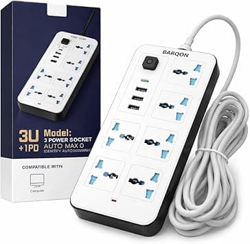 Universal Extension Lead with UK 3 Pin Socket Outlet with 6 Gang sockets | 3 USB Port | 1 Type-C Port,3M Wire Electric Socket Mains Strip for Home,Kitchen,and Office - Amazon.ae Price Tracker