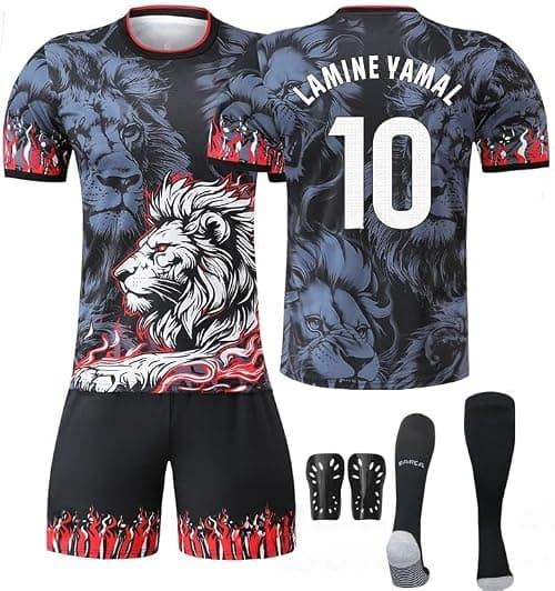 2025/26 Special Edition BAR Football Jersey Kit–LAMINE YAMAL #10 Signed Edition–Soccer Uniform Set with Shorts,Socks&Knee Pads–Athletic Training Gift for Men,Youth&Boys(16–3XL),Grey on Amazon.ae - Price Tracker