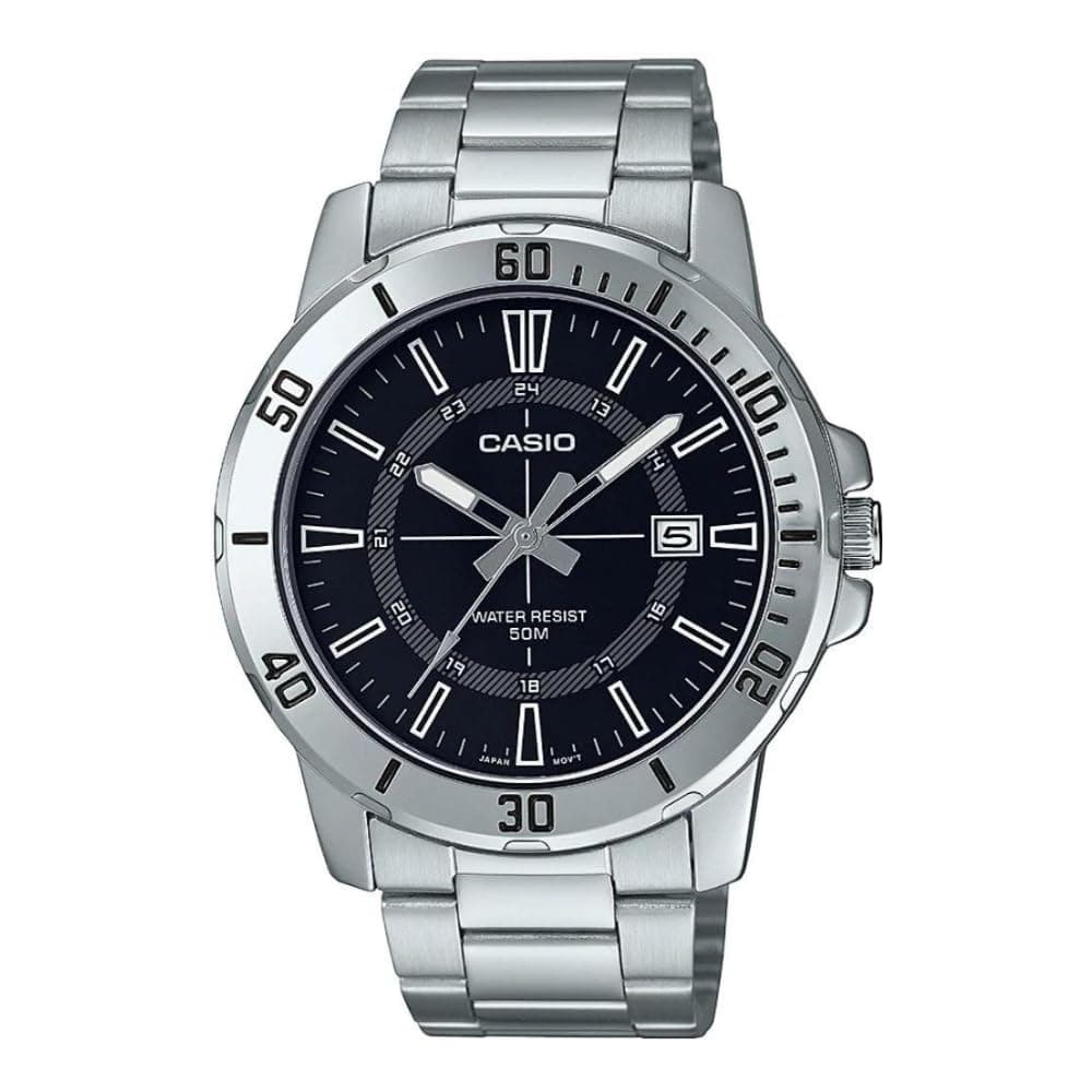 Casio Men's Watch - MTP-VD01D-1CVUDF Black Dial, Silver Band on Amazon.ae - Price Tracker