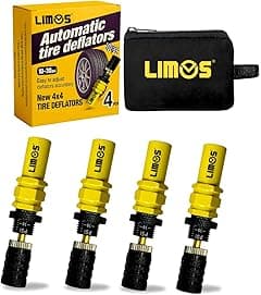 Limos 4PCS Tire Deflators – Adjustable 10-30 PSI (0.7–2.1 RAB), Automatic Air Release Valve Kit with Storage Pouch for Off-Road 4x4, Jeep, Truck, ATV, SUV – Pre-Set & Quick Deflation - Amazon.ae Price Tracker