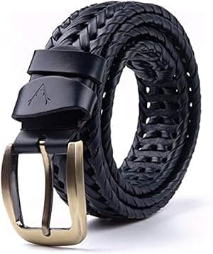 VOGARD Mens Braided Genuine Leather Original Branded Belt | Woven Leather Belt for Casual Pants with Brass Buckle| Micro Adjustable - Amazon.ae Price Tracker