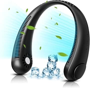 Neck Fan, Portable Neck Fan USB Rechargeable, Hands Free Bladeless Personal Fan with 360°Cooling Airflow, 3 Wind Speed for Home Office Travel Sports Outdoor Summer on Amazon.ae - Price Tracker