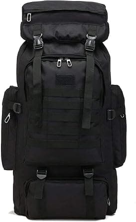 NA 80L Hiking Backpacks,Military Tactical Daypacks,Camping Backpack,Travel Rucksack,Waterproof, large capacity 80L, sturdy, black, unisex on Amazon.ae - Price Tracker