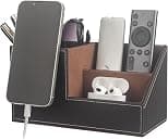 Leather Desk Organizer, Premium PU Leather Office Supplies Caddy with Multiple Compartments, Professional Desktop Organizer for Pens, Mobile Phones, Business Cards and Stationery - Best Deal Finder
