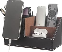 Leather Desk Organizer, Premium PU Leather Office Supplies Caddy with Multiple Compartments, Professional Desktop Organizer for Pens, Mobile Phones, Business Cards and Stationery - Best Deal Finder