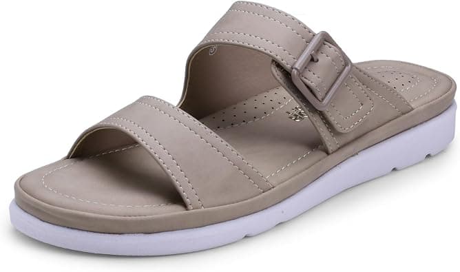 DOCTOR EXTRA SOFT Womens Flat Memory Foam Slippers/Flip-Flops Fashion Stylish Casual Comfortable Diabetic Orthopedic Lightweight Synthetic Slip-on Sandals with Adjustable Buckle for Girls/Ladies D-631 on Amazon.ae - Price Tracker