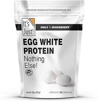 It's Just! - Egg White Protein Powder, Dried Egg Whites Protein, Meringue Ingredient, Non-GMO, USA Farms, Unflavored (8oz) على Amazon.ae - متتبع الأسعار