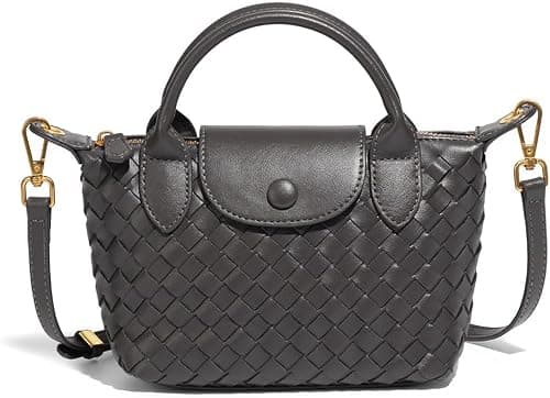 Mini Small Size Braided Luxury Leather Women's top Handle Handbag Fashion Travel Daily Satchel on Amazon.ae - Price Tracker